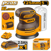 Ingco by Winland P20S/20V Lithium-Ion 125mm(5") Cordless Random Orbit Sander ING-CT